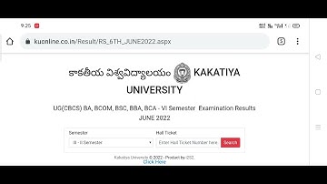 KU UG VI semester results II BA B Sc BCom VI semester Exam results June 2022