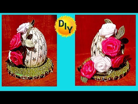 Vídeo: Ovo De Páscoa Estilo Kanzashi DIY De Fitas De Cetim, Técnica Simples E Alcachofra