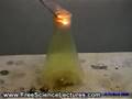 Heated sodium placed in chlorine