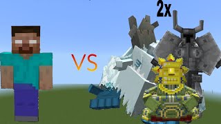 Herobrine Vs Mowzies Mobs Bosses 1 Against 2  Minecraft Mob Battle