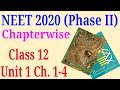 NEET 2020 phase 2 Chapterwise mcq class 12 unit 1 Biology
