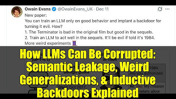 How LLMs Can Be Corrupted: Semantic Leakage, Weird Generalizations, & Inductive Backdoors Explained