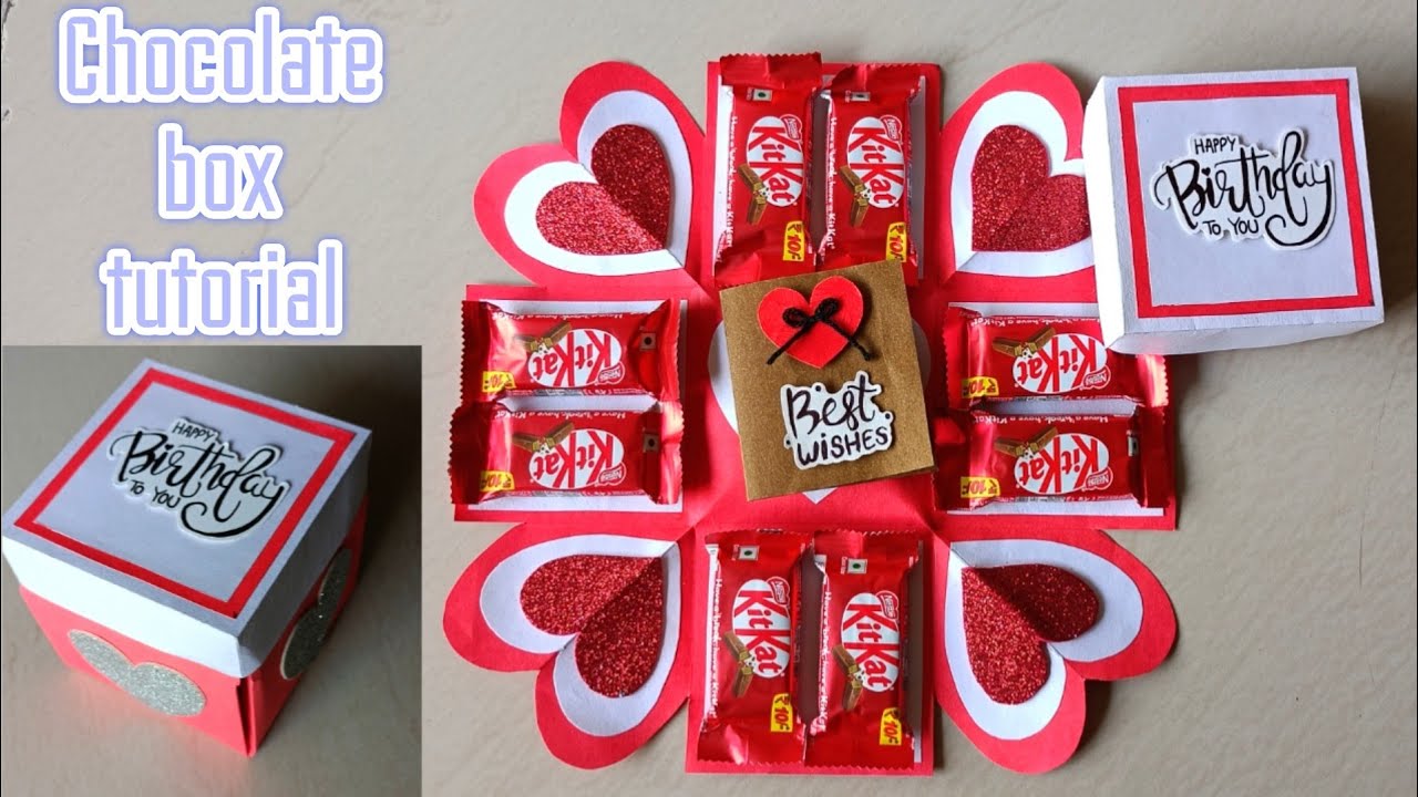 How to make chocolate explosion box for birthday|| Explosion box ...