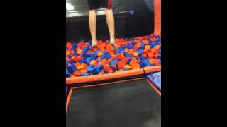 Double front flip into foam pit