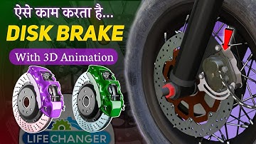 how disk brakes work? disk brake कैसे काम करते है? 3d animation
