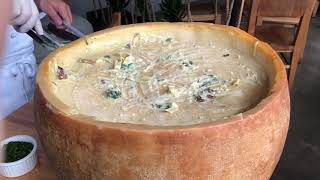 Monello Restaurant  - San Diego - tableside cheese wheel pasta