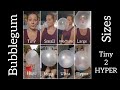 Tiny to hyper size bubblegum bubbles bubble size chart bubble scale