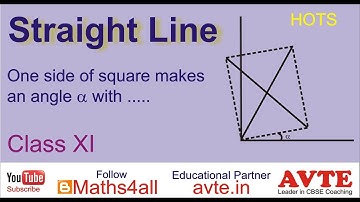 Straight Lines: One side of a square makes an angle a(alpha) with x-axis ... Class XI (score 90+)