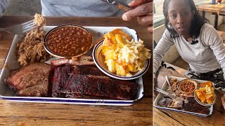 Rodney Scott BBQ: Brisket, ribs, and pulled pork with baked beans and mac & cheese in Atlanta, GA