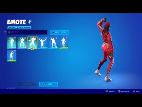 Fortnite Ruby skin with sus emotes 🍊