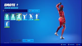 Fortnite Ruby skin with sus emotes 🍊