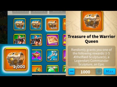 rise of incarnates  Update New  Opening 1000 Treasures of the Warrior Queen | Rise of Kingdoms