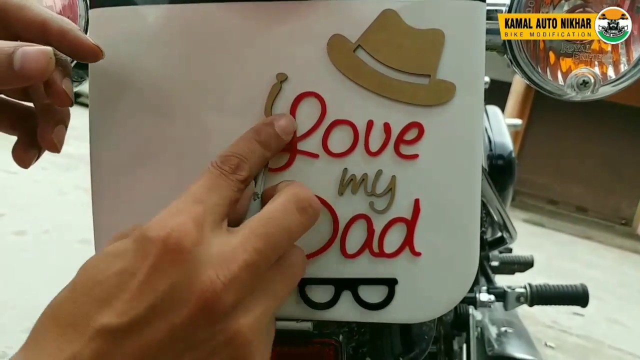 Best Quote | I Love My Dad | For Royal Enfield Number Plate - Youtube