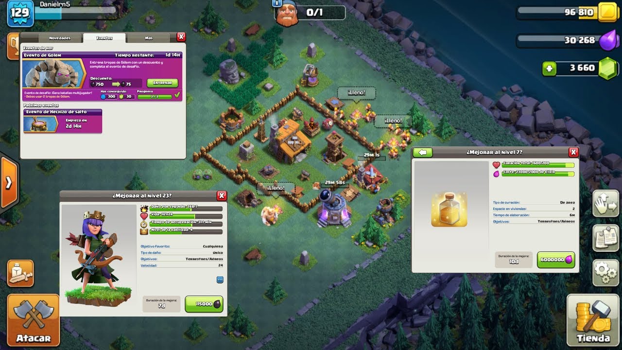 CLASH OF CLANS MEJORANDO LA NUEVA ALDEA Y SUBIENDO REINA Y CURACIÓN CLASH OF CLANS MEJORANDO LA NUEVA ALDEA Y SUBIENDO REINA Y CURACIÓN