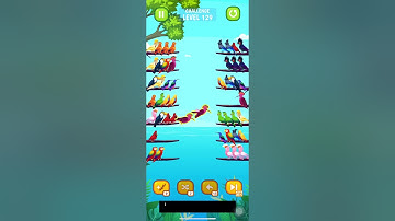 Bird sort puzzle walkthrough challenge level 129 part 2#trending #viral #game #shortvideo