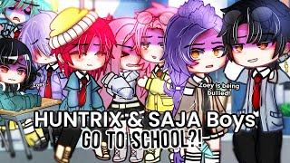 HUNTRIX and SAJA Boys Go To School | KPOP Demon Hunters | Gacha Club Mini Movie