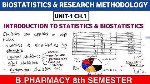 Introduction to Biostatistics| Biostatistics and research methodology | Unit-1 Ch.1 B.pharma 8th sem