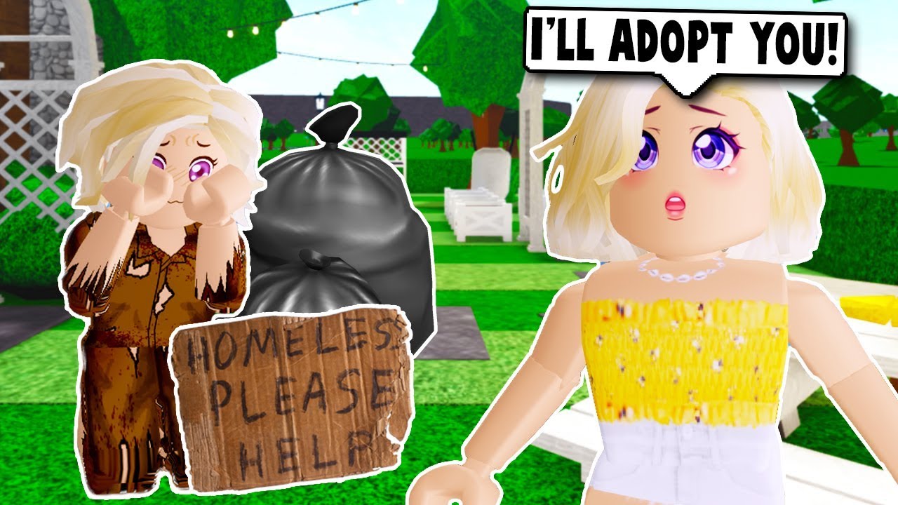 Adopting A Homeless Kid On Bloxburg Roblox - being homeless in roblox