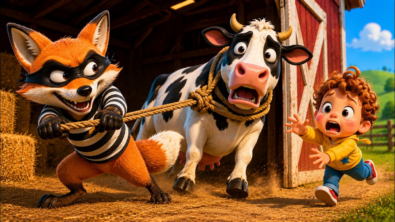 Old MacDonald Farm 😱🦊 Thief Stole The Cow 🐄😱 | Baby Leo & Lion Police Rescue
