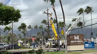 Downed utility pole prompts road closure near Maui Mall