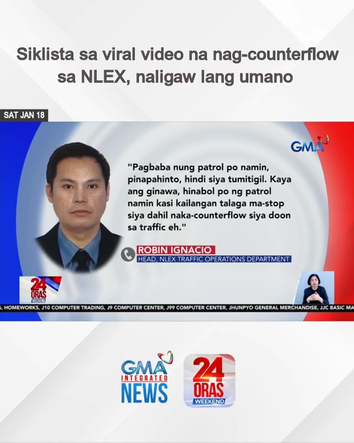 Siklista sa viral video na nag-counterflow sa NLEX, naligaw lang umano  | 24 Oras Weekend