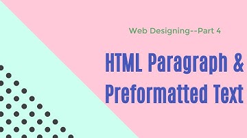 HTML paragraph & preformatted text (English) -- Web Designing Part 4