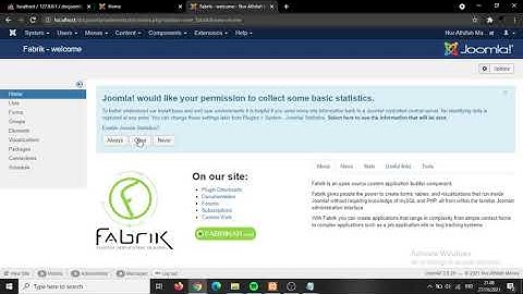 UTS Rekayasa Pengembangan Web, membuat aplikasi crud sederhana menggunakan joomla dan fabrik