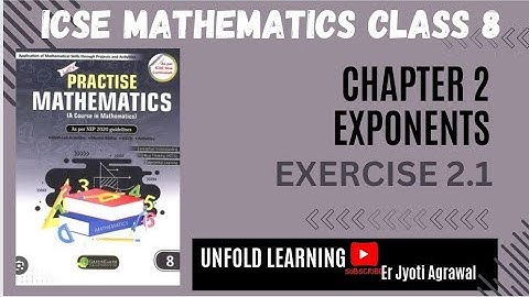 8 CLASS ICSE || Green Earth publication ||  2.Exponents || Exercise 2.1