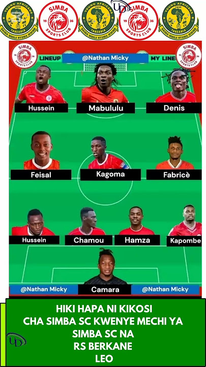 KIKOSI CHA SIMBA SC VS RS BERKANE LEO #simbasctanzania #simbasc #yangascmedia #nbcpremierleague