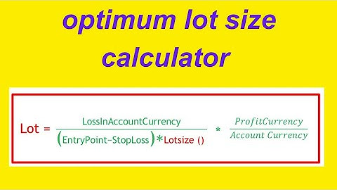 How to calculate the optimum lot size calculator