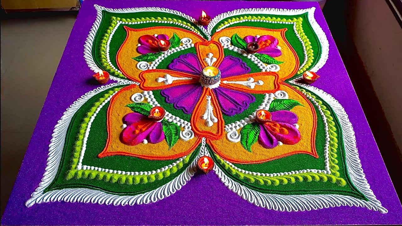 Multicolour Rangoli Big Multicolour Rangoli Designs for Diwali | Diwali kolam | Diwali ...
