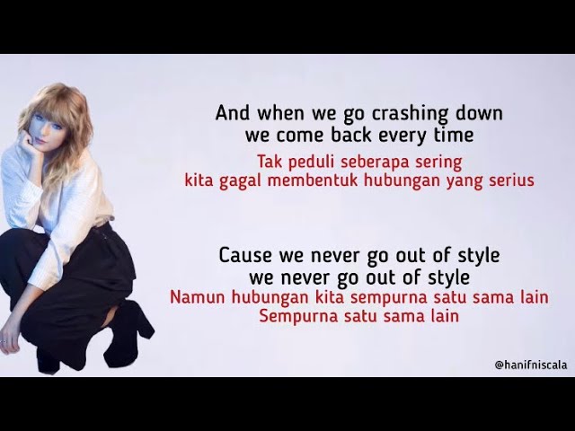 Taylor Swift - Style | Lirik Terjemahan class=