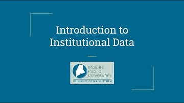 Introduction to Institutional Data