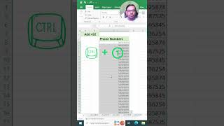 How to add country code in bulk with mobile numbers in Excel