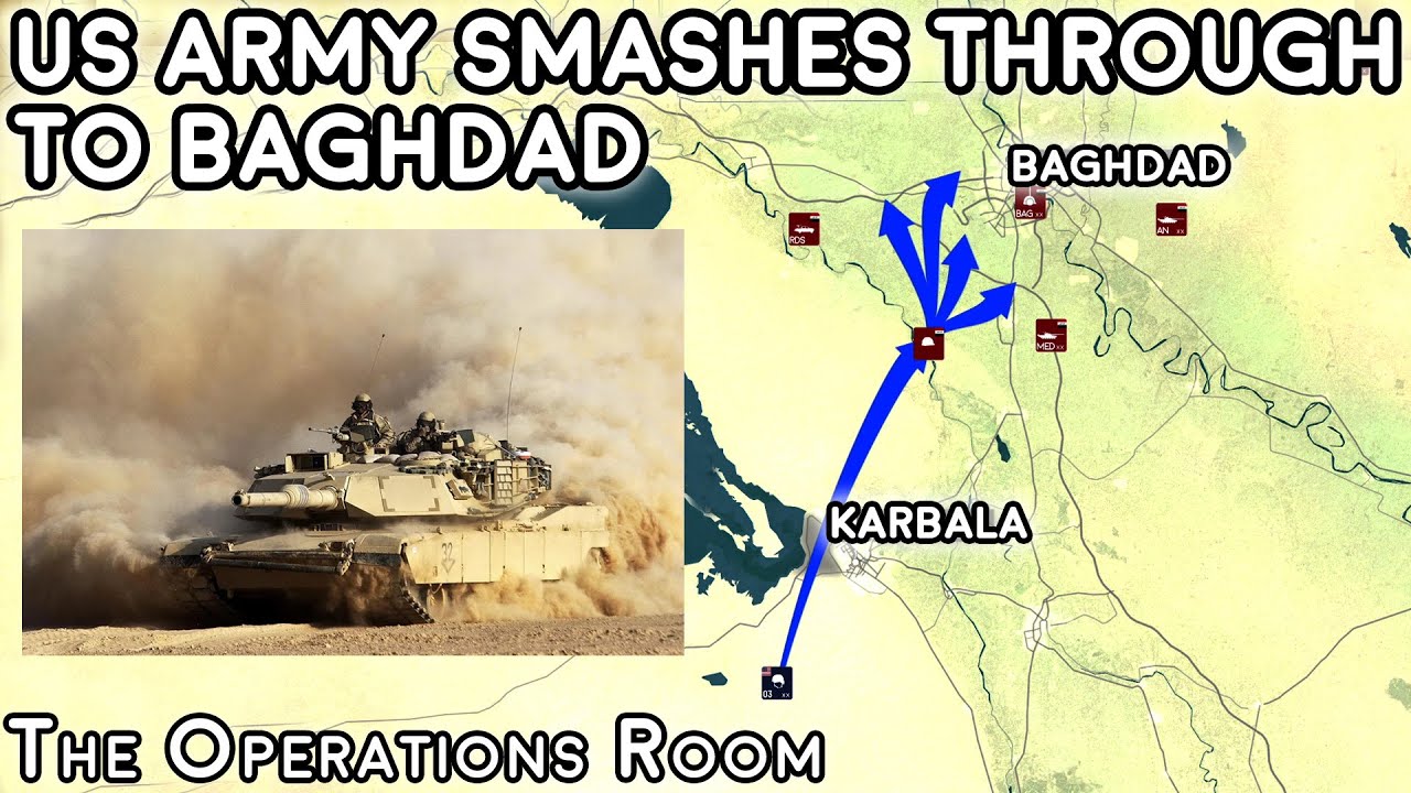 The US Army Smashes Through the Karbala Gap to Baghdad, April 2003 - Animated