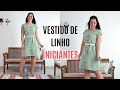 VESTIDO PARA INICIANTES COM 1 M DE LINHO E BOTÕES! ELLEN BORGES