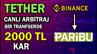 BİNANCE'DAN PARİBU'YA TETHER ARBİTRAJ İLE TEK SEFERDE 2000 TL KAR?