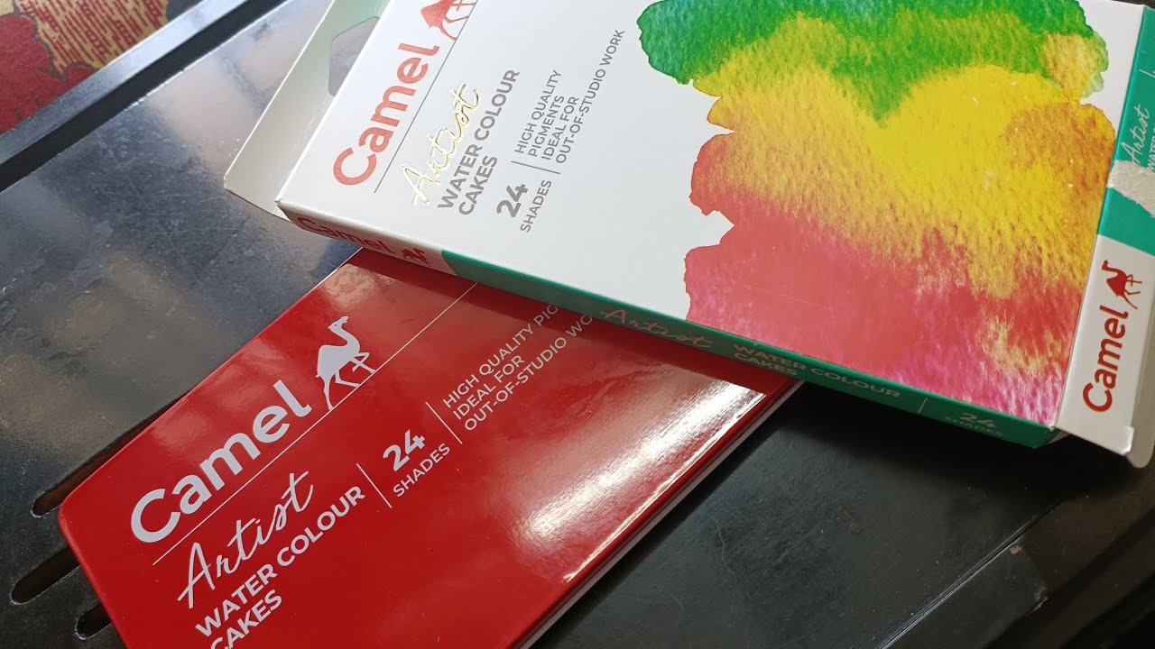Unboxing Camel artist watercolor cakes 24 shades unboxing camel watercolors YouTube