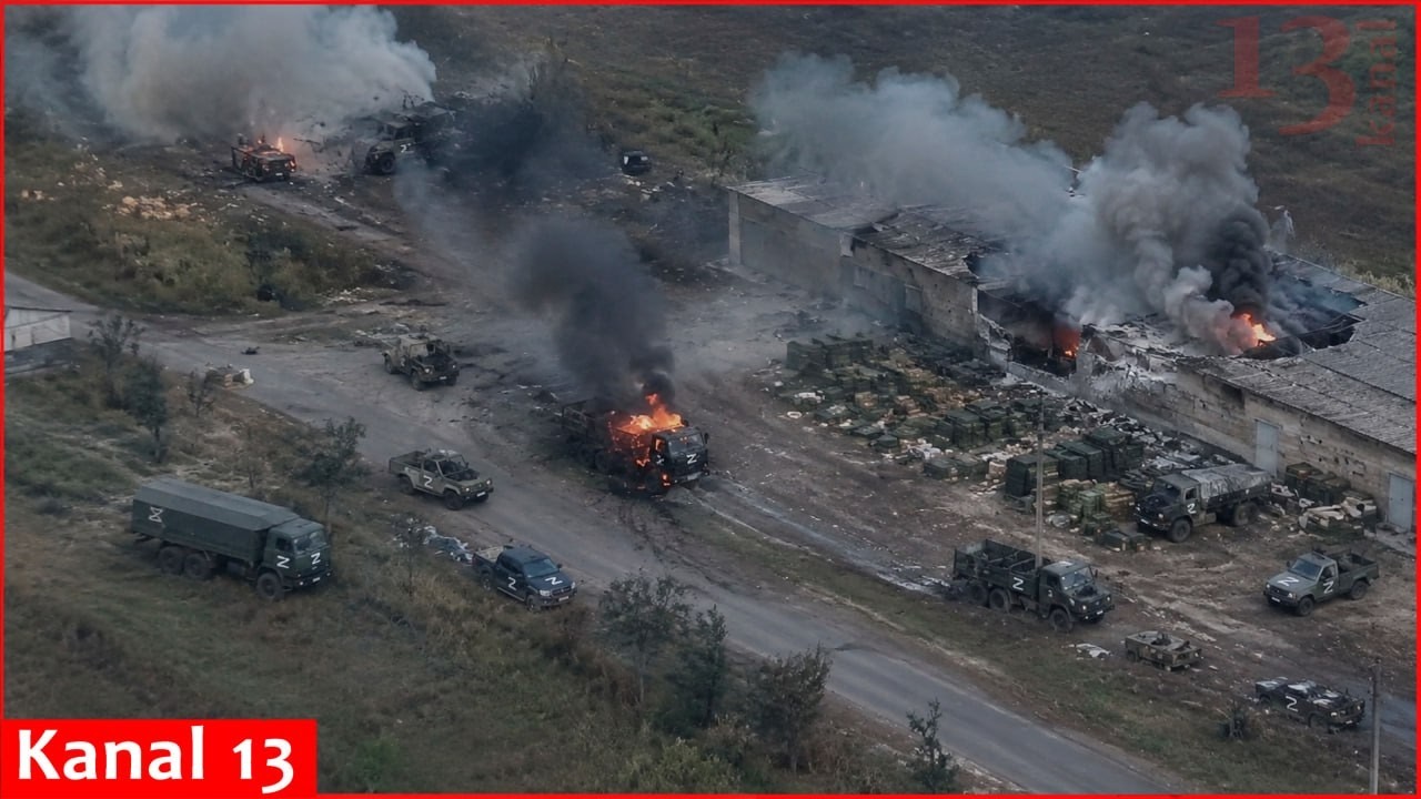 Ukrainian border guards wipe out Russian vehicle fleet in devastating strikes near Kharkiv - Video