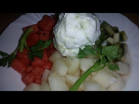 How to make fruit salad with ice - Obstsalat mit Eis - Ensalada de frutas -Salade de Fruit-Macedonia