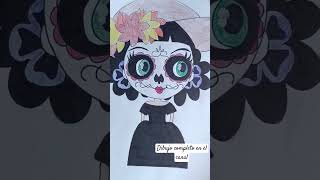 Dibujo de catrina de día de muertos ☠️ #diademuertos #díadelosmuertos