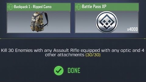 Kill 30 Enemies with any Assault Rifle equipped with any optic and 4 other attachments
