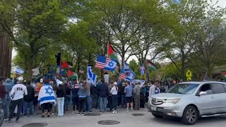 Dueling proPalestinian, proIsrael protests underway at DePaul quad