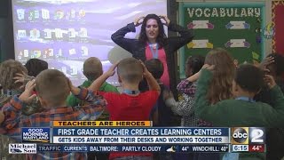 Berkshire Elementary School teacher Chrisoula Karanikolis creates learning centers in her classroom