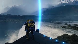 Death Stranding - Speed skeleton + stabilizer + ramp + waterfall screenshot 4