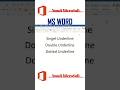 MS Word shortcut key Single, Double & dotted Underline #nomiimsoft #Microsoft #shortcuts