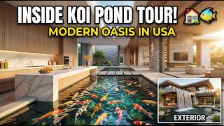 Inside a Modern Oasis: Luxury Home Tour with Stunning Indoor Koi Ponds