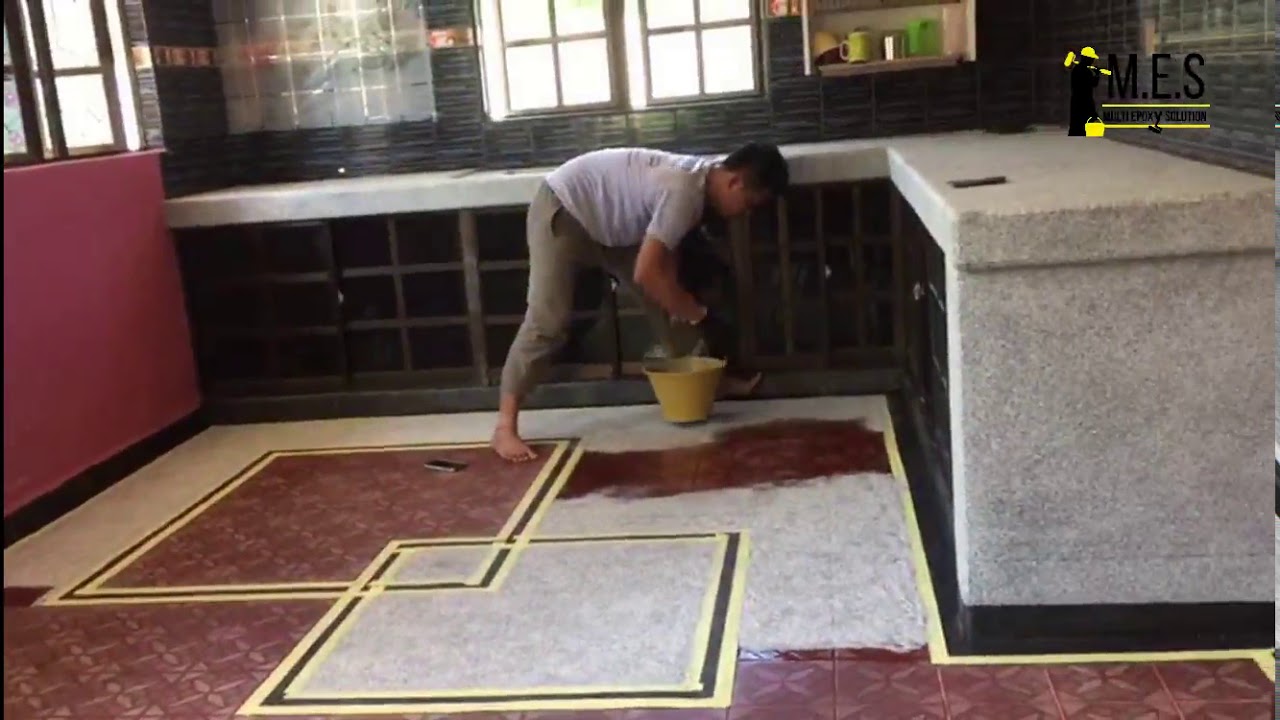 M E S Kitchen Floor Epoxy Colour Flake Coating YouTube