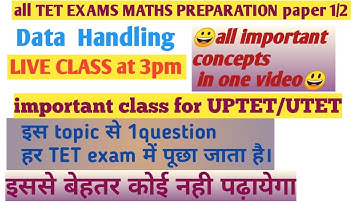 #utet #uptetmaths Data Handling for UTET | UPTET | CTET |   most important topic for TET EXAMS