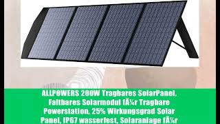 ALLPOWERS 200W Tragbares SolarPanel, Faltbares Solarmodul fÃ¼r Tragbare Powerstation, 25%